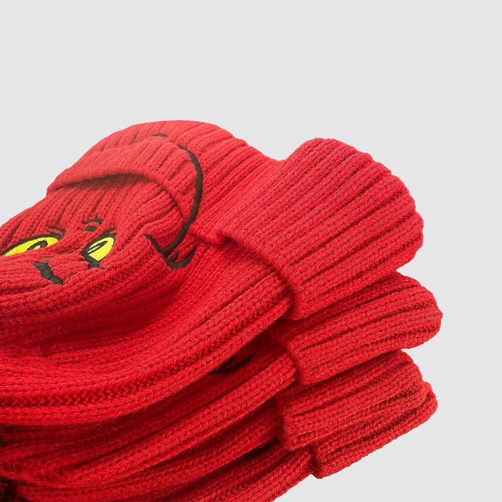 5240 The Beanies Hats , Christmas Beanies Red Hat Slouchy Warm Cap Big Face